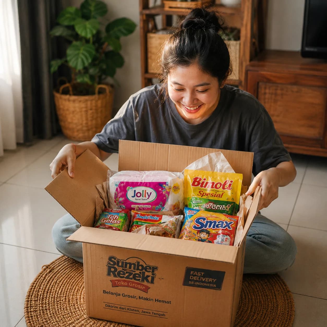 Snack renteng tersusun untuk kebutuhan stok warung dan reseller