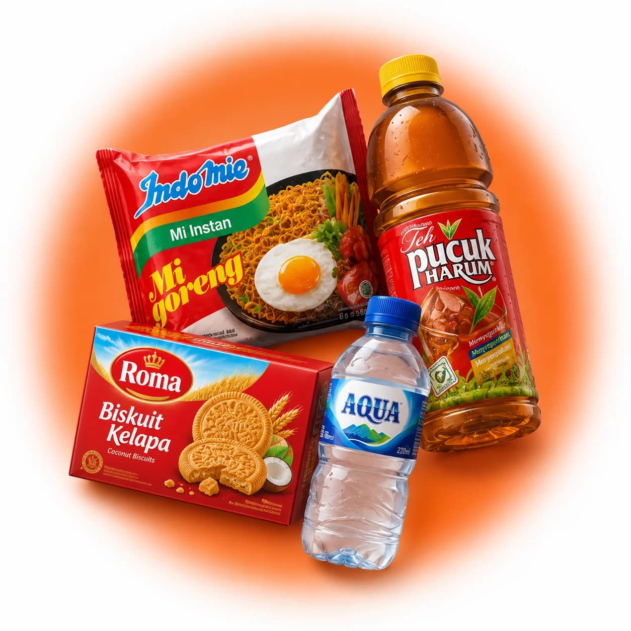 Pelanggan membuka paket belanja kebutuhan harian dari LengkapinAja