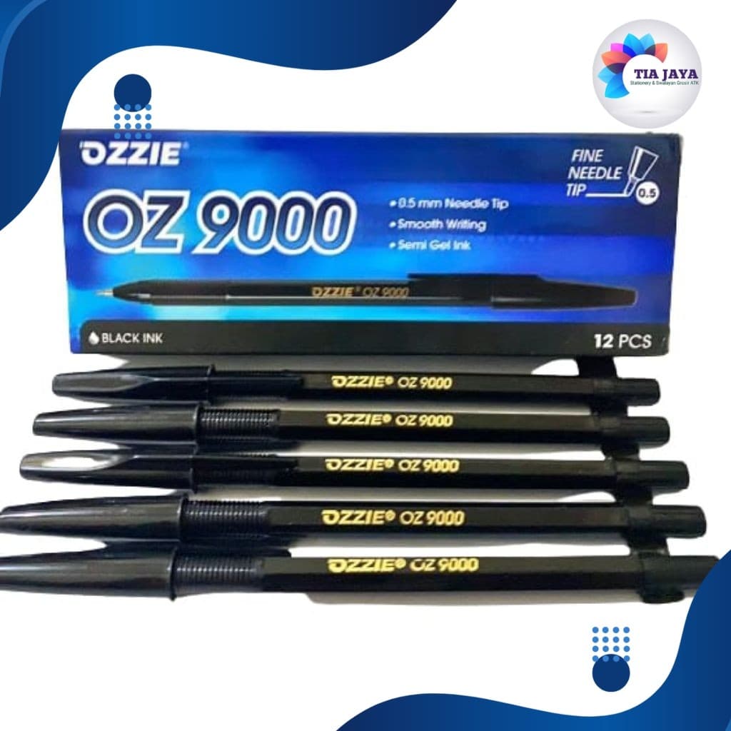 Pulpen Hitam OZ 9000 - Ballpoint Ozzie