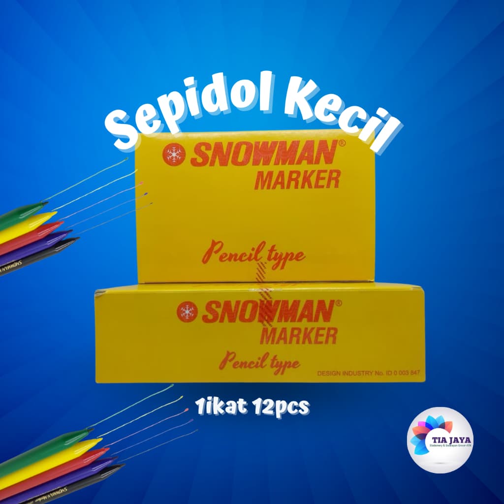 Spidol Snowman Kecil 12pcs marker