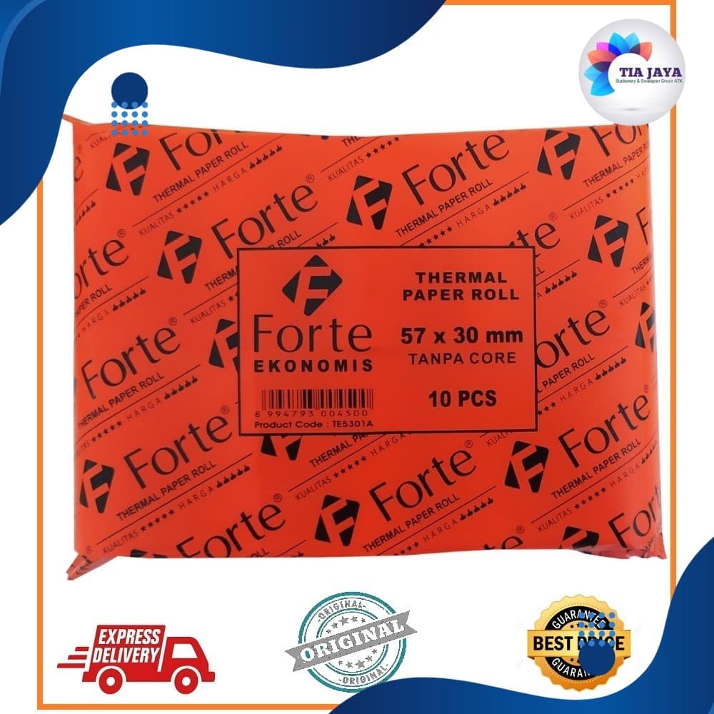 KERTAS STRUK KASIR/ THERMAL FORTE EKONOMIS 57X30 (ISI 10 ROLL)