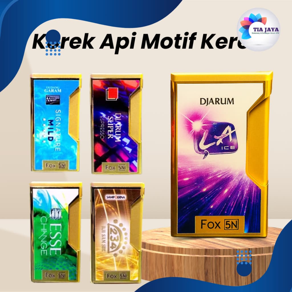 Korek Api Bara Jet Fox Zenith Gamma Body Gold Besi Metal Gambar Keren Bisa Diisi Ulang/Mancis Bara