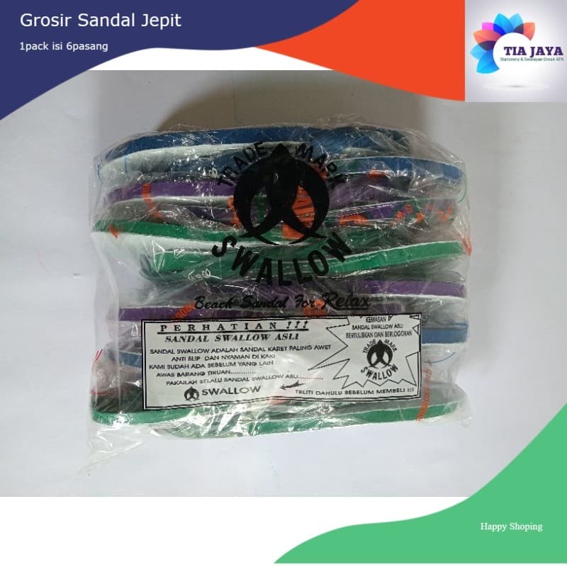 Grosir Sandal Jepit (1PACK) SWALLOW ORIGINAL UK KHUSUS 10-10,5 SANDAL SWALLOW ASLI isi 6Pasang