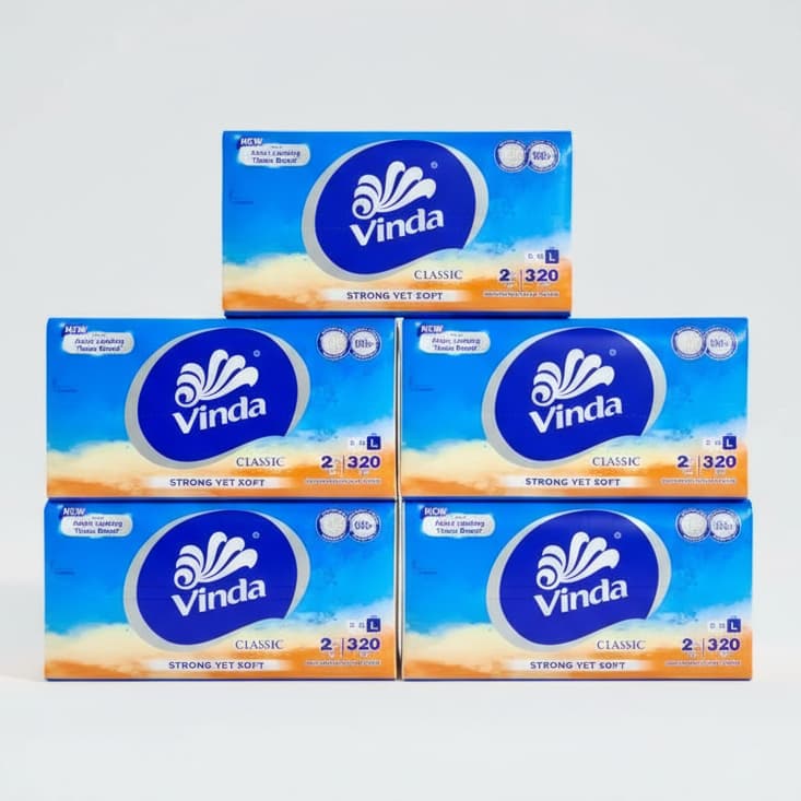 Tisu Wajah Vinda Clasic 320s & 400 2ply -Tissue Vinda - Facial Soft ANTI ROBEK