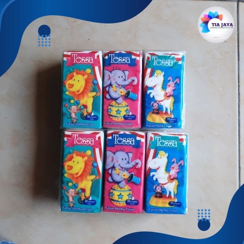 Tissue Tessa Pocket/Hanky Non Parfum Isi 6 Pak Ekonomis