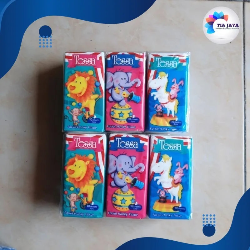 Tissue Tessa Pocket/Hanky Non Parfum Isi 6 Pak Ekonomis