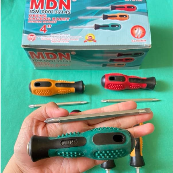 Obeng Bolak Balik Karet 4" MDN